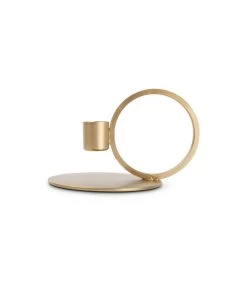 Kandelaar 10xH9cm Metaal Goud Pillar