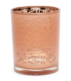 Waxinelichthouder Glas, Theelichthouder Patroon - Carnelian - Oranje