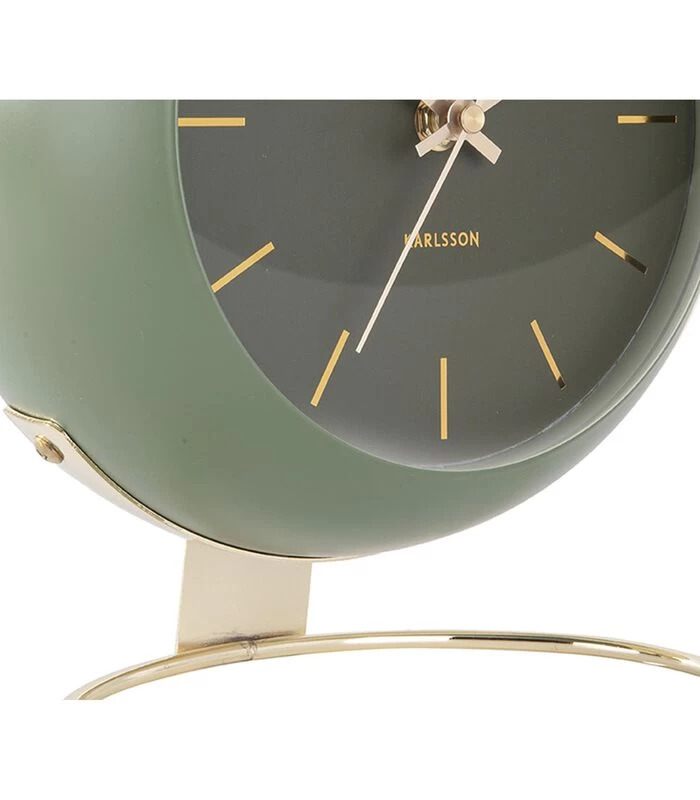 Karlsson Tafelklok Globe - Mosgroen - 21x24,5x14cm 6 Karlsson Tafelklok Globe - Mosgroen - 21x24,5x14cm - Afbeelding 4