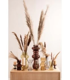 PRESENT TIME Vaas Blush - Glas Donker Grijs - Large - 13x30cm -Professionele winkel voor decoratieve artikelen 0885a189ed26424aa9620198798aad22