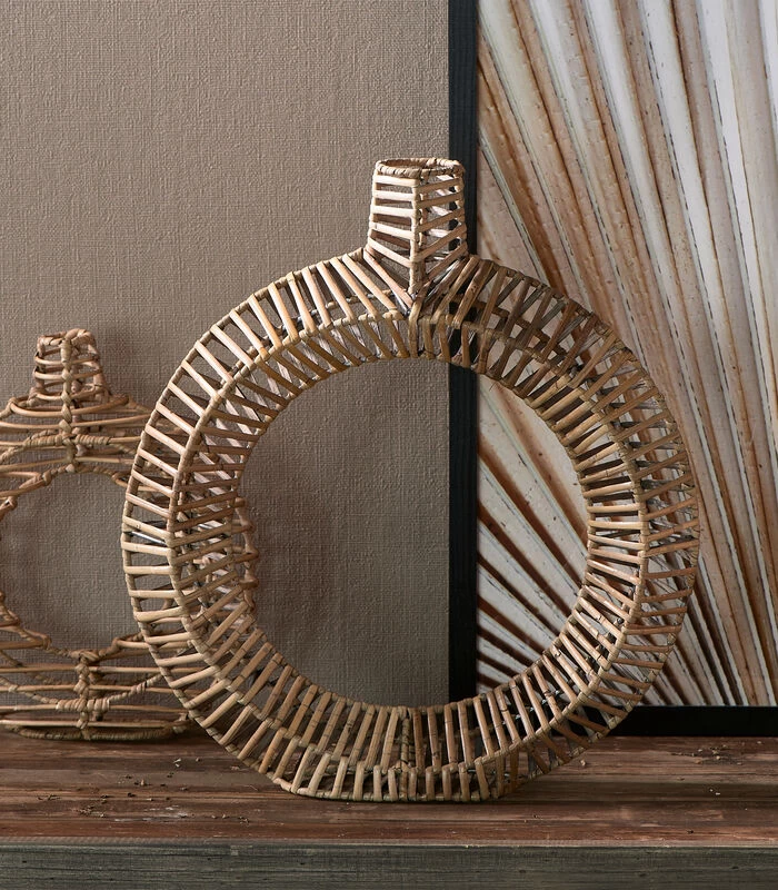 Vaas - Rustic Rattan Round Decoration Vase L - Naturel 4 Vaas - Rustic Rattan Round Decoration Vase L - Naturel - Afbeelding 2