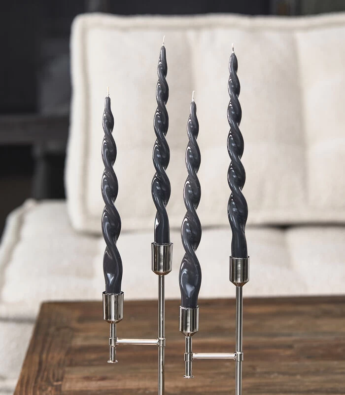 Dinerkaars Twisted Grijs - 4 Stuks 4 Dinerkaars Twisted Grijs - 4 Stuks - Afbeelding 2