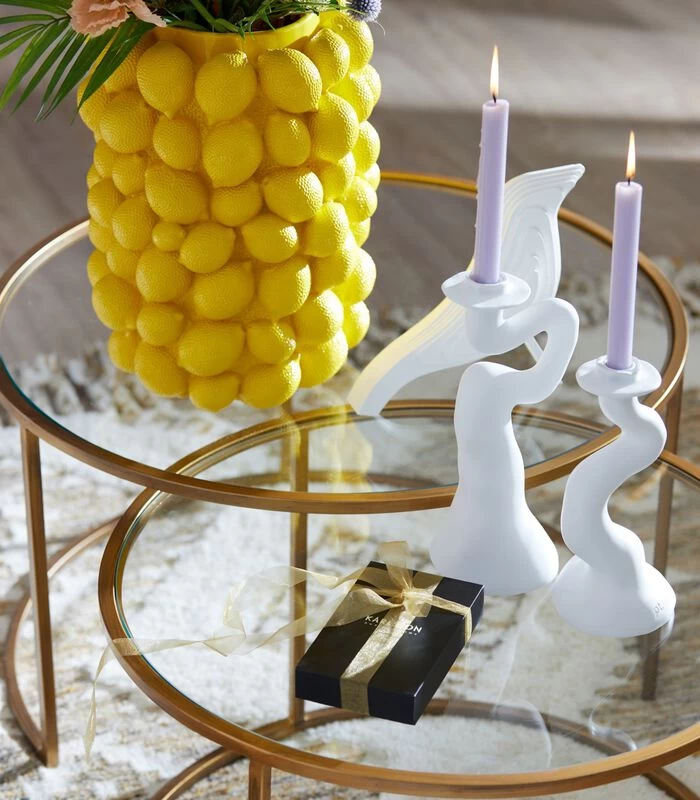 PRESENT TIME Kaarsenhouder Organic Swirl - Wit - 12x11,5x25,5cm 4 PRESENT TIME Kaarsenhouder Organic Swirl - Wit - 12x11,5x25,5cm - Afbeelding 2