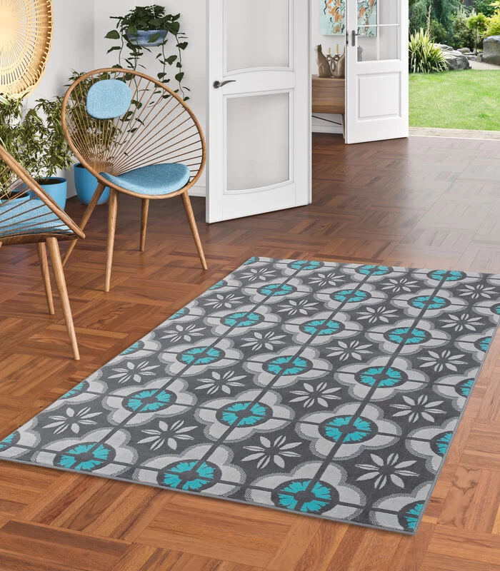 Vloerkleed Designer Samba Moderne Tegellook 4 Vloerkleed Designer Samba Moderne Tegellook - Afbeelding 2