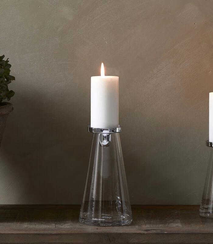 Kaarshouder Glas, Vulbare Kandelaar - Solène - Transparant - Maat L 4 Kaarshouder Glas, Vulbare Kandelaar - Solène - Transparant - Maat L - Afbeelding 2