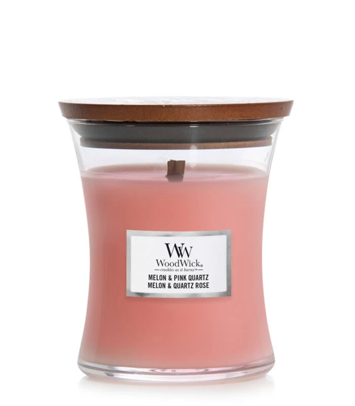 WoodWick Kaars Melon & Pink Quartz Medium 3 WoodWick Kaars Melon & Pink Quartz Medium