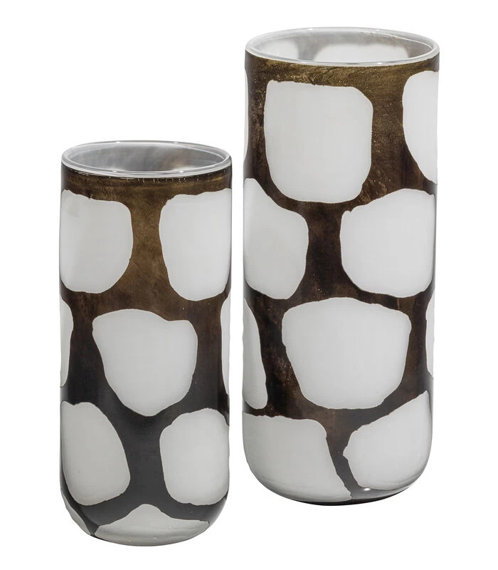 Blair Handgemaakte Vaas- Glas - Zwart/ Wit - 28x12x12 5 Blair Handgemaakte Vaas- Glas - Zwart/ Wit - 28x12x12 - Afbeelding 3