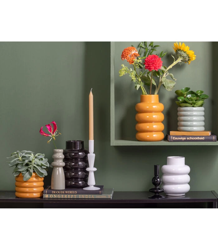 PRESENT TIME Vaas Bobbly Glazed - Zwart - Ø15x24cm 4 PRESENT TIME Vaas Bobbly Glazed - Zwart - Ø15x24cm - Afbeelding 2