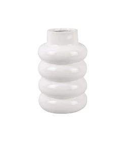 PRESENT TIME Vaas Bobbly Glazed - Wit - Ø15x24cm