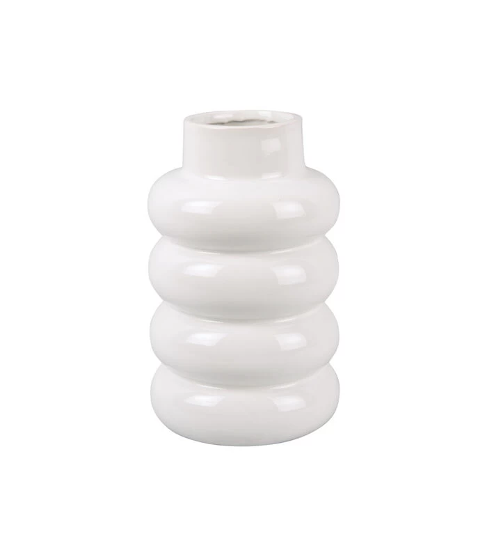PRESENT TIME Vaas Bobbly Glazed - Wit - Ø15x24cm 3 PRESENT TIME Vaas Bobbly Glazed - Wit - Ø15x24cm