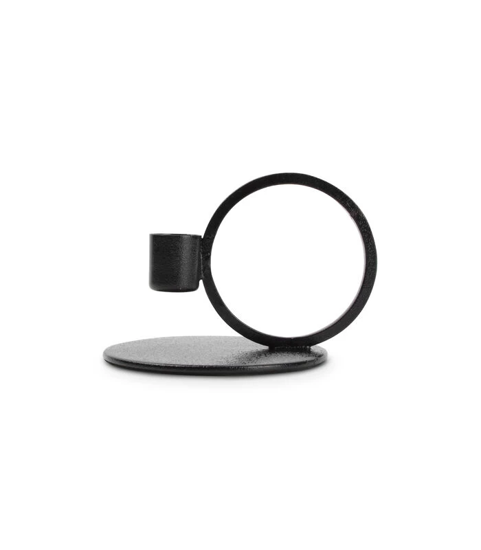 Kandelaar 10xH9cm Metaal Zwart Pillar 3 Kandelaar 10xH9cm Metaal Zwart Pillar