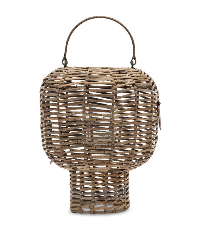 Lantaarn Rustic Rattan Herringbone Naturel 3 Lantaarn Rustic Rattan Herringbone Naturel