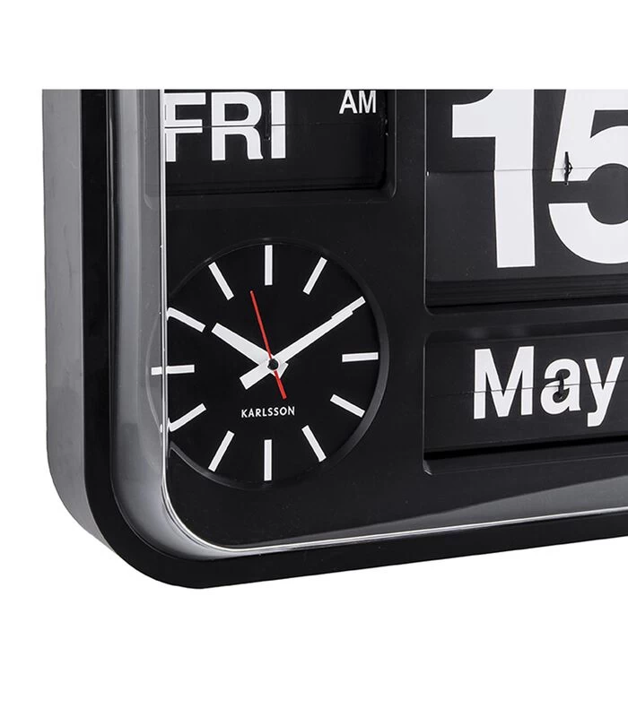 Karlsson Wandklok Big Flip - Zwart - 43x43x16cm 5 Karlsson Wandklok Big Flip - Zwart - 43x43x16cm - Afbeelding 3