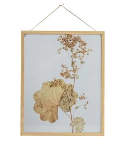 BePureHome Fotolijst Met Droogbloemen Potpourri – Hout/Glas – Naturel – 50x40x3