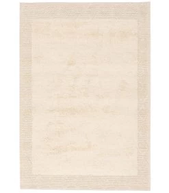 Natuurtapijt Vloerkleed Shaggy Wol Linea Border