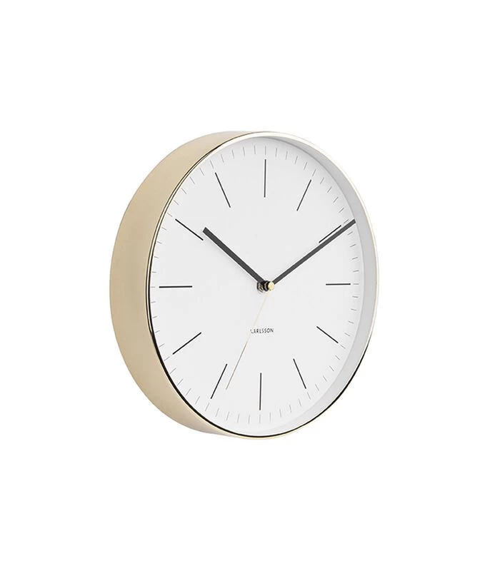 Karlsson Wandklok Minimal - Wit, Shiny Goud Behuizing - Ø27,5cm 5 Karlsson Wandklok Minimal - Wit, Shiny Goud Behuizing - Ø27,5cm - Afbeelding 3