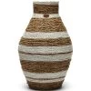 Rieten Vaas, Rond Met Streep - Emelisse - Bruin / Wit - Maat L 1 Rieten Vaas, Rond Met Streep - Emelisse - Bruin / Wit - Maat L -Professionele winkel voor decoratieve artikelen 350daf9185dc4094b1ff1e1f6dcdbdfb