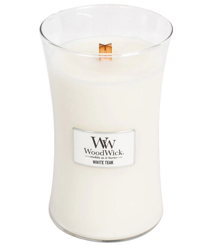 WoodWick Kaars White Teak Large Kaars 3 WoodWick Kaars White Teak Large Kaars