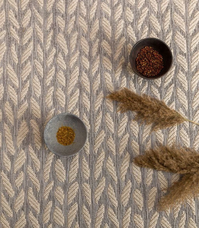 Leaves Vloerkleed Grijs 7 Leaves Vloerkleed Grijs - Afbeelding 5