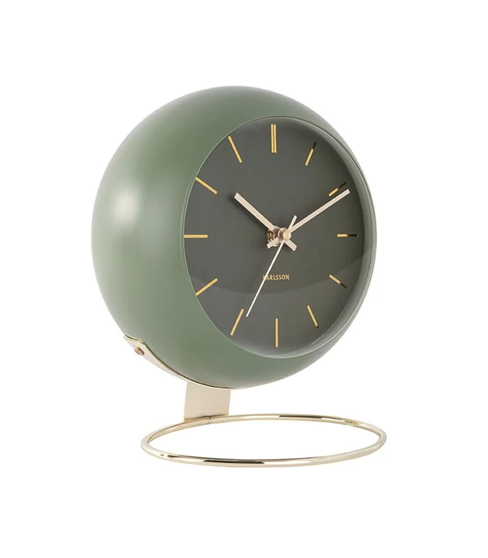 Karlsson Tafelklok Globe - Mosgroen - 21x24,5x14cm 3 Karlsson Tafelklok Globe - Mosgroen - 21x24,5x14cm