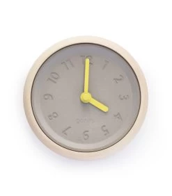 TOUPIE - Wandklok Van Hout En Beton Met Zwarte Wijzers