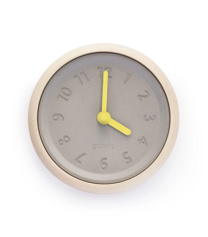 TOUPIE - Wandklok Van Hout En Beton Met Zwarte Wijzers 3 TOUPIE - Wandklok Van Hout En Beton Met Zwarte Wijzers