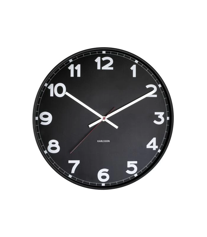 Karlsson Wandklok New Classic - Medium - Zwart - Ø40,6cm 4 Karlsson Wandklok New Classic - Medium - Zwart - Ø40,6cm - Afbeelding 2