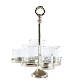 Professionele winkel voor decoratieve artikelen 10 Windlichten Voor Binnen - Lisbon Multiple Hurricane S - Zilver - 1 Stuks