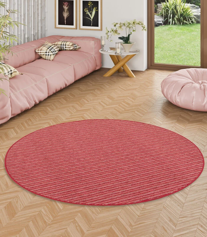 Gestreept Berber Vloerkleed Marta Rond 4 Gestreept Berber Vloerkleed Marta Rond - Afbeelding 2