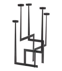 Dash Kandelaar - Metaal - Zwart - 51x30x30