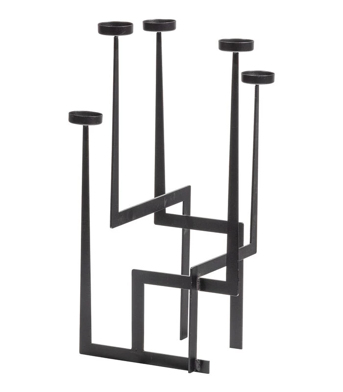 Dash Kandelaar - Metaal - Zwart - 51x30x30 3 Dash Kandelaar - Metaal - Zwart - 51x30x30