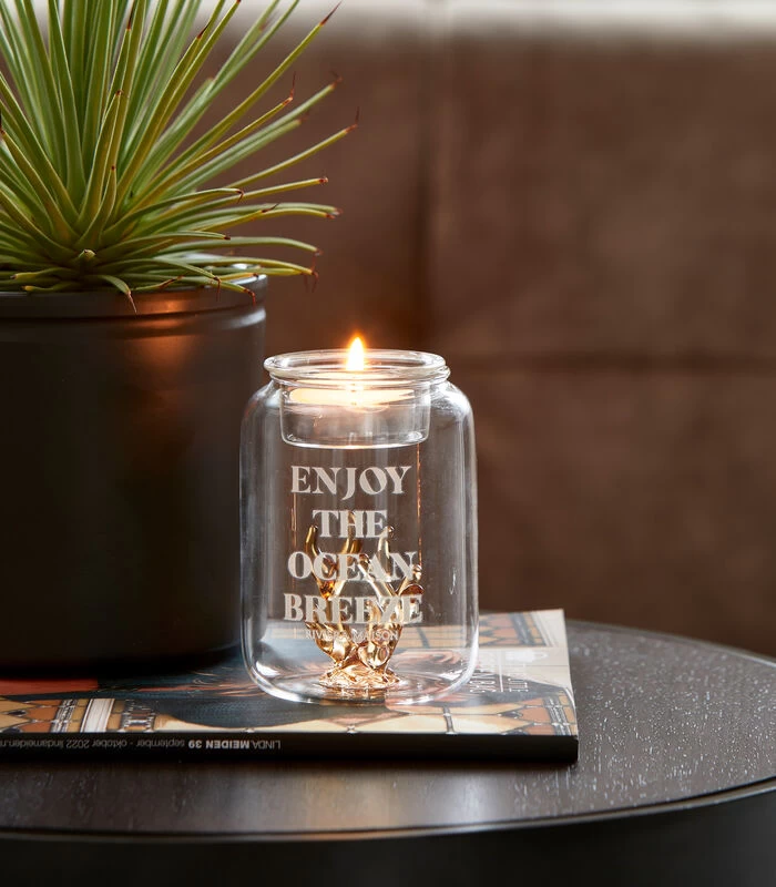 Waxinelichthouder Glas, Theelichthouder Met Koraal - Coral - Beige 4 Waxinelichthouder Glas, Theelichthouder Met Koraal - Coral - Beige - Afbeelding 2