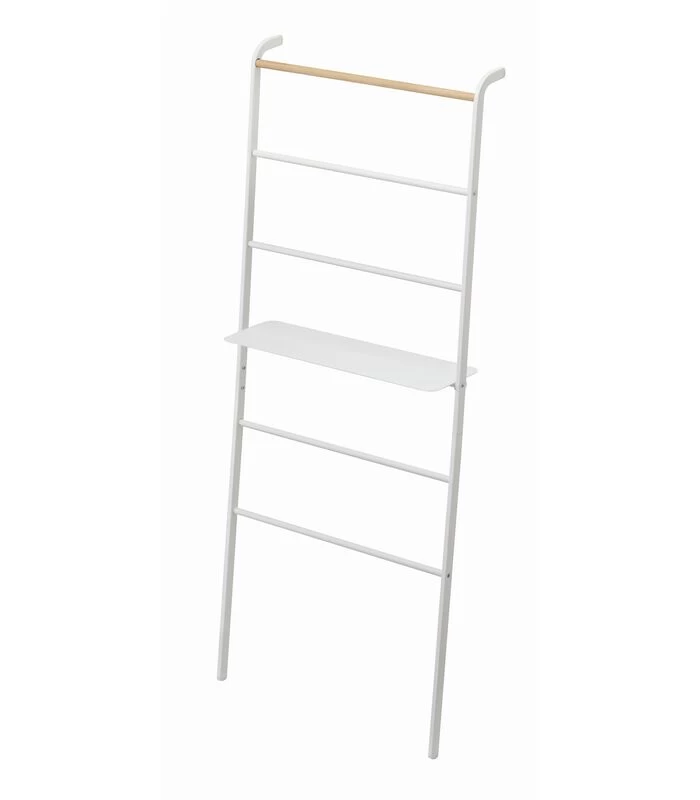 Yamazaki Ladder Hanger Wide With Rack - Tower - White 4 Yamazaki Ladder Hanger Wide With Rack - Tower - White - Afbeelding 2