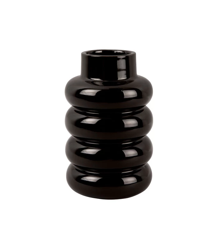 PRESENT TIME Vaas Bobbly Glazed - Zwart - Ø15x24cm 3 PRESENT TIME Vaas Bobbly Glazed - Zwart - Ø15x24cm