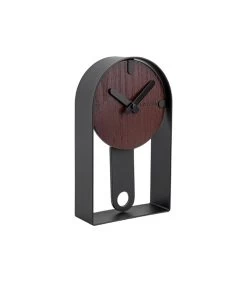 Karlsson Tafelklok Dashed - Walnoothout Fineer Zwart - 22x13x5cm