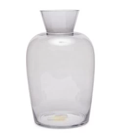 Glazen Vaas, Luxe Bloemenvaas Donker Glas - Porthos - Grey