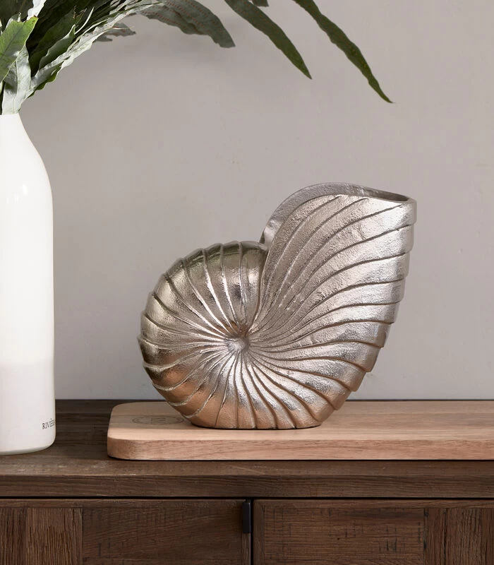 Sculptuur Beeld Zee Schelp, Zomer Deco - Shell Statue - Zilver 4 Sculptuur Beeld Zee Schelp, Zomer Deco - Shell Statue - Zilver - Afbeelding 2