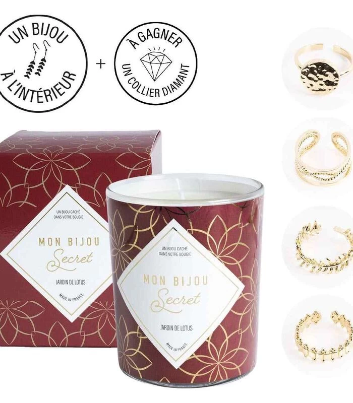 Geurkaars Lotus Met Gouden Messing Ring 4 Geurkaars Lotus Met Gouden Messing Ring - Afbeelding 2