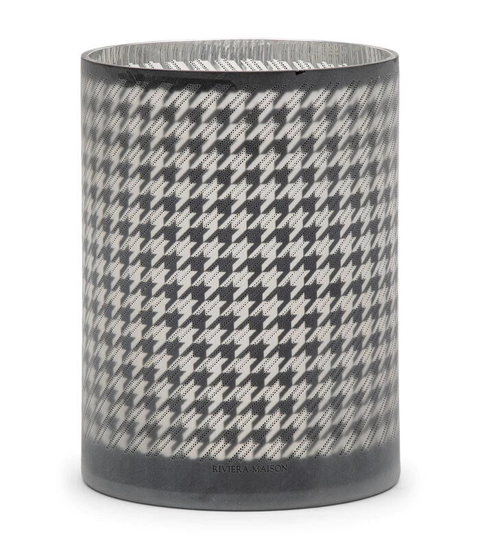 Windlichten Voor Binnen - Pied-de-Poule Hurricane - Lantaarn - 24cm X 18cm 3 Windlichten Voor Binnen - Pied-de-Poule Hurricane - Lantaarn - 24cm X 18cm