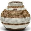 Rieten Vaas, Rond Met Streep - Emelisse - Bruin/ Wit - Maat S 2 Rieten Vaas, Rond Met Streep - Emelisse - Bruin/ Wit - Maat S -Professionele winkel voor decoratieve artikelen 65c8e95321fd41948f91933f4d82a295