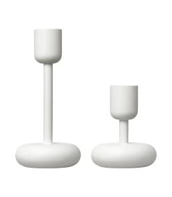 Iittala Nappula Kaarsenstandaard Wit Big And Small