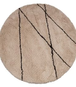 WOOOD Cleo Vloerkleed Rond - Polyester - Off-White - 1x200x200