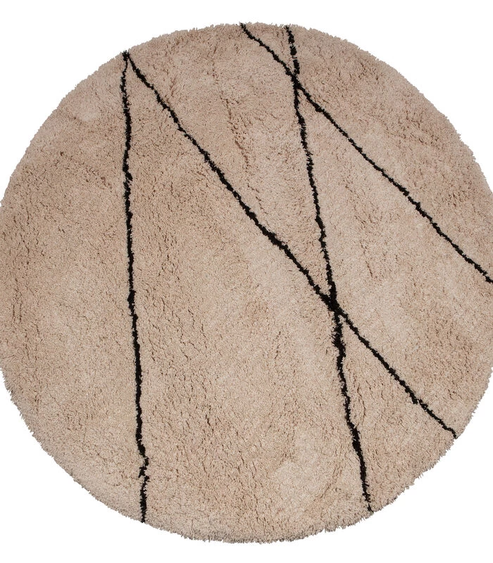 WOOOD Cleo Vloerkleed Rond - Polyester - Off-White - 1x200x200 3 WOOOD Cleo Vloerkleed Rond - Polyester - Off-White - 1x200x200