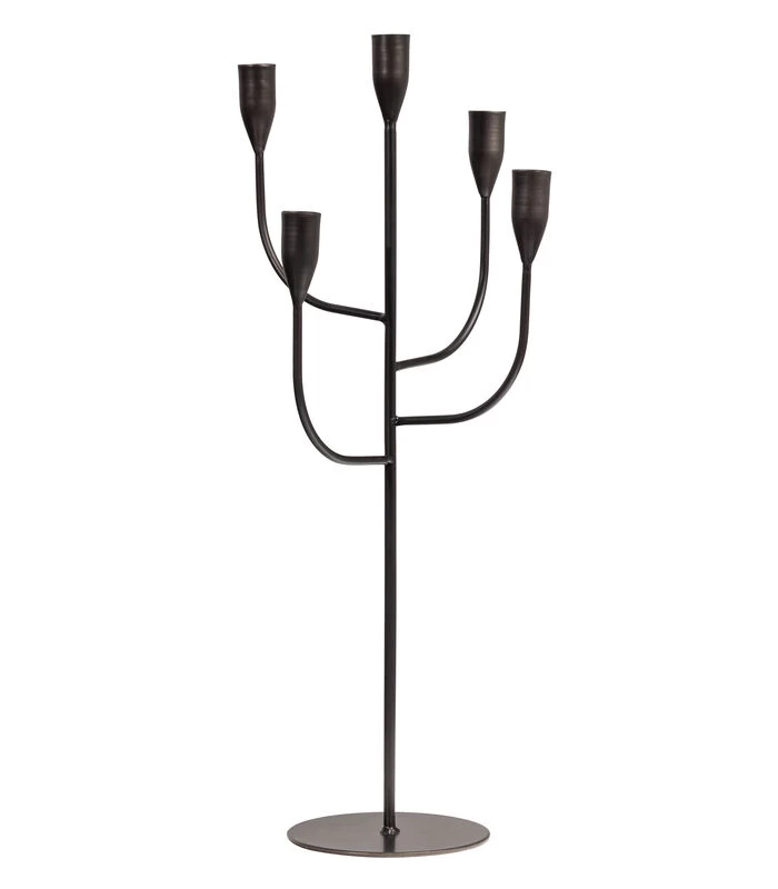 Kent Kandelaar - Metaal - Zwart - 57x26x26 3 Kent Kandelaar - Metaal - Zwart - 57x26x26