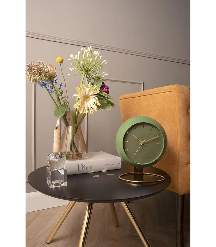 Karlsson Tafelklok Globe - Mosgroen - 21x24,5x14cm 4 Karlsson Tafelklok Globe - Mosgroen - 21x24,5x14cm - Afbeelding 2