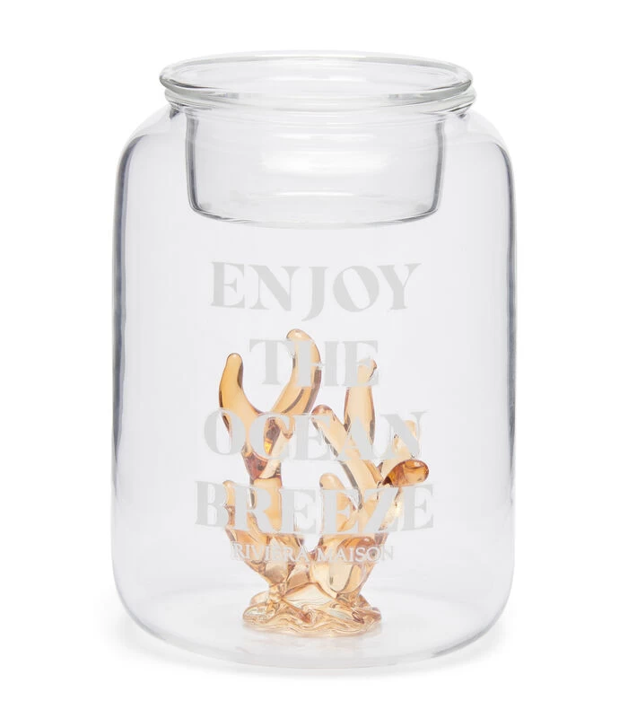 Waxinelichthouder Glas, Theelichthouder Met Koraal - Coral - Beige 3 Waxinelichthouder Glas, Theelichthouder Met Koraal - Coral - Beige