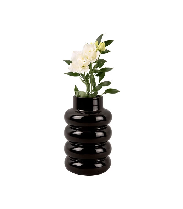 PRESENT TIME Vaas Bobbly Glazed - Zwart - Ø15x24cm 5 PRESENT TIME Vaas Bobbly Glazed - Zwart - Ø15x24cm - Afbeelding 3