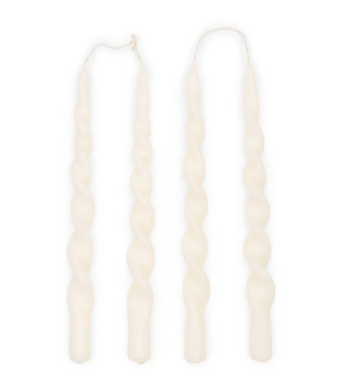 Gedraaide Dinerkaars, Kaarsenset, Swirl Kaars - Twisted Candles - Wit 3 Gedraaide Dinerkaars, Kaarsenset, Swirl Kaars - Twisted Candles - Wit