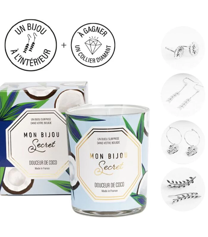 Geurkaars Kokosnoot Met Zilveren Oorbellen 4 Geurkaars Kokosnoot Met Zilveren Oorbellen - Afbeelding 2