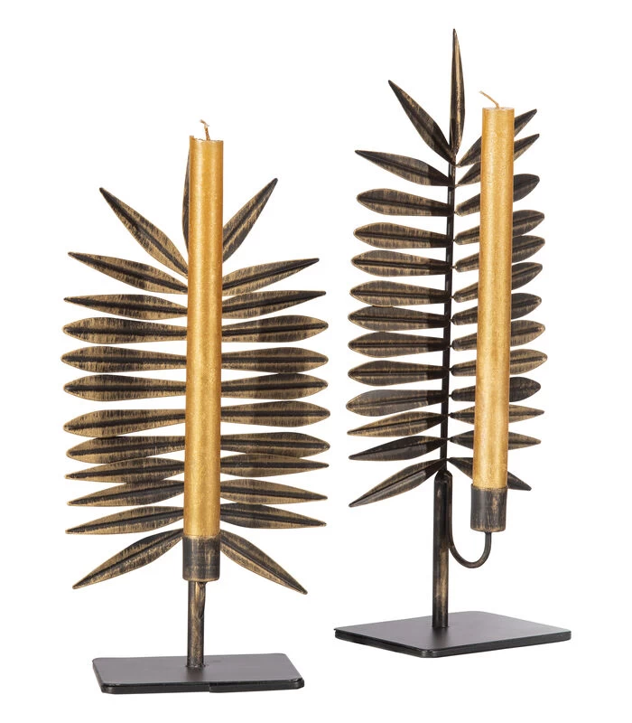 BePureHome Reef Kandelaren - Metaal - Brass - Set Van 2 3 BePureHome Reef Kandelaren - Metaal - Brass - Set Van 2